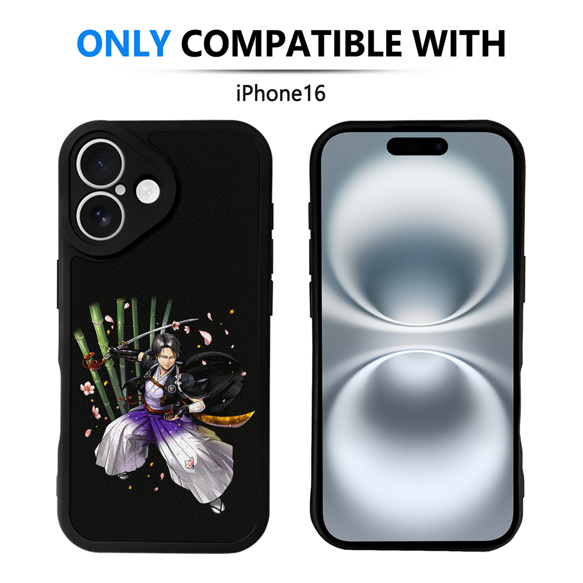（画像用） 進撃の巨人 リヴァイ·アッカーマン Attack on Titan Levi Ackerman 【iPhone 16シリーズ対応】シリコンスマホケース（レザー調） 材質：シリコン